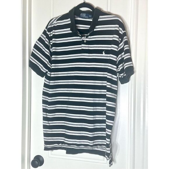 Polo Ralph Lauren black and white striped polo size XXL - Picture 2 of 8
